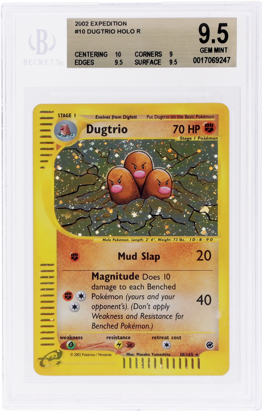 2002 POKEMON EXPEDITION HOLO DUGTRIO #10 BGS 9.5
