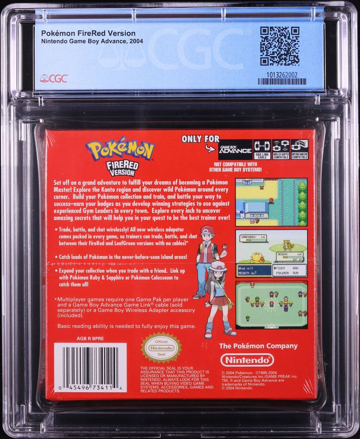 2004 POKEMON FIRE RED VERSION NINTENDO GAME BOY ADVANCE GBA CGC 9.6 A+ SEALED