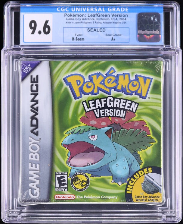 2004 POKEMON LEAF GREEN VERSION NINTENDO GAME BOY ADVANCE GBA CGC 9.6 A+ SEALED