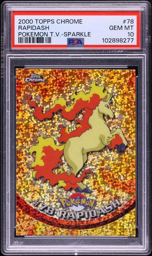 2000 TOPPS CHROME POKEMON SERIES 1 SPARKLE RAPIDASH #78 PSA 10 GEM MINT