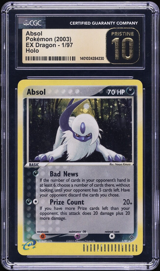 2003 POKEMON EX DRAGON HOLO ABSOL #1 CGC 10 PRISTINE