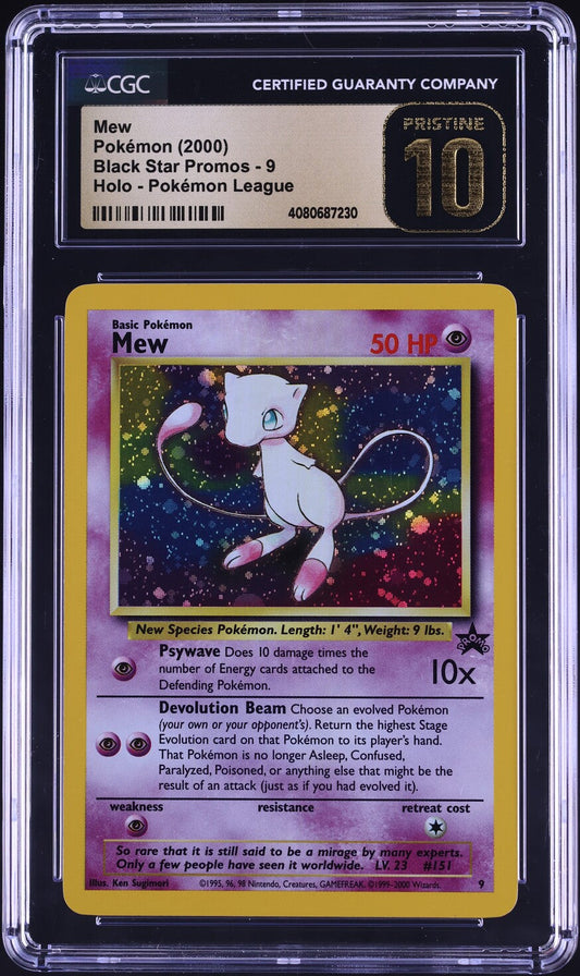 2000 POKEMON LEAGUE BLACK STAR PROMO HOLO MEW #9 CGC 10 PRISTINE