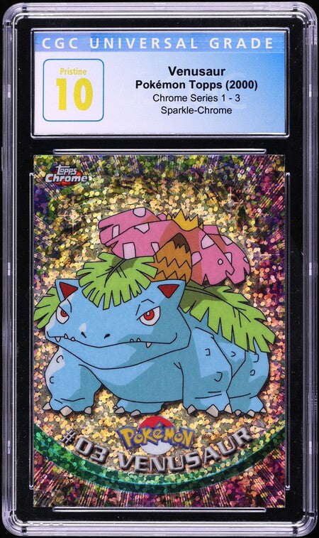 2000 TOPPS CHROME POKEMON SERIES 1 SPARKLE VENUSAUR #3 CGC 10 PRISTINE