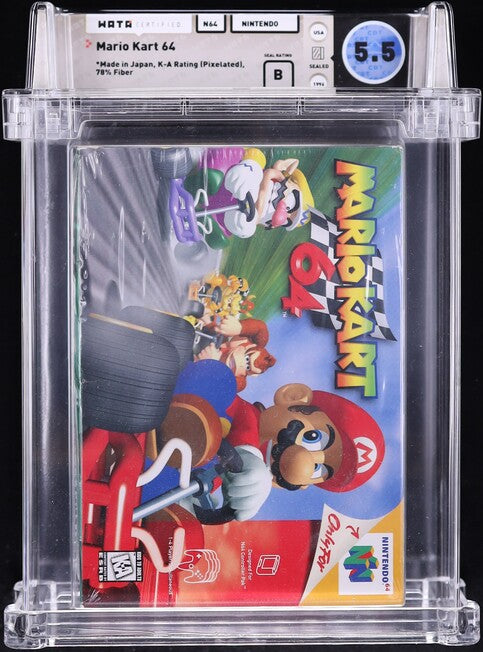1997 MARIO KART 64 NINTENDO 64 N64 WATA 5.5 B SEALED