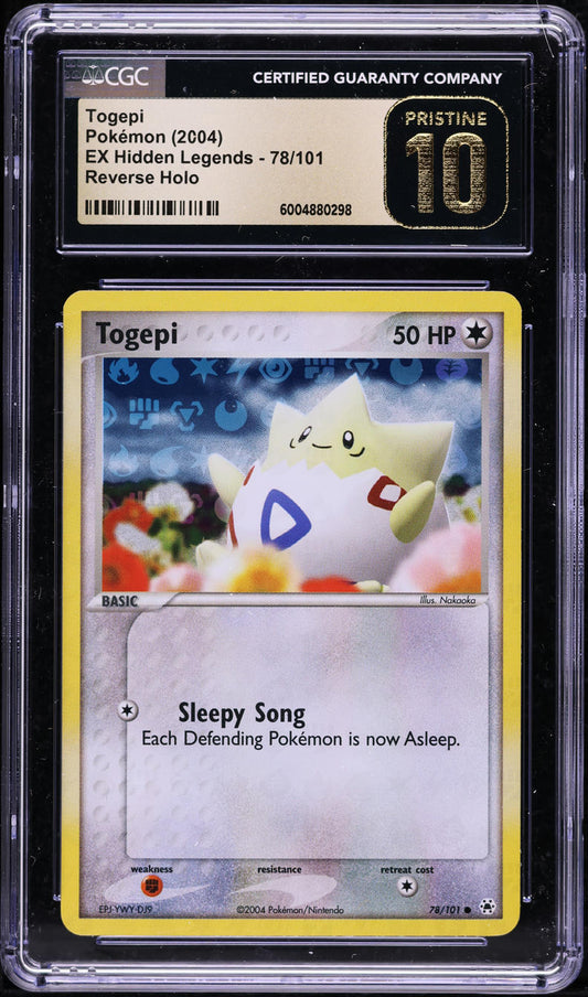 2004 POKEMON EX HIDDEN LEGENDS REVERSE HOLO TOGEPI #78 CGC 10 PRISTINE
