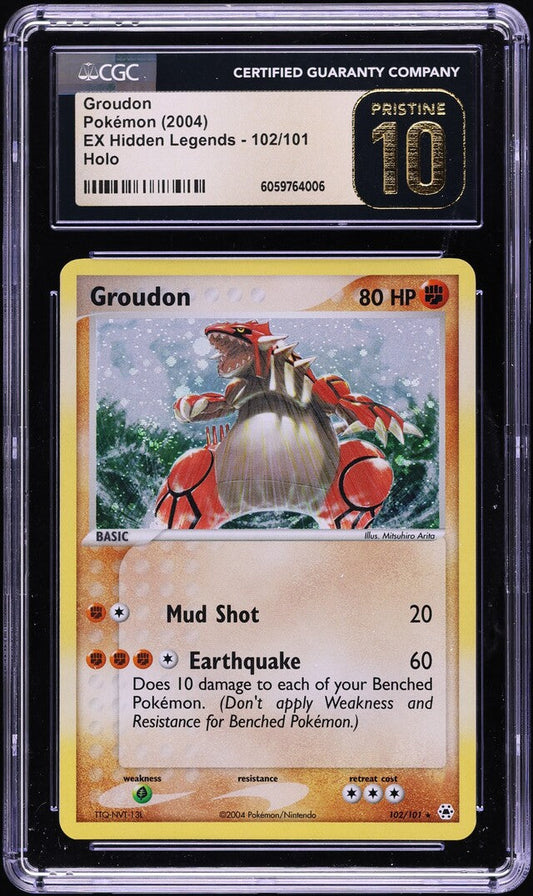 2004 POKEMON EX HIDDEN LEGENDS HOLO GROUDON #102 CGC 10 PRISTINE