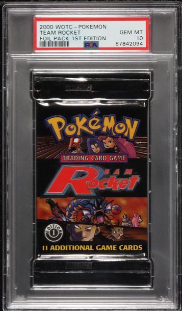 2000 POKEMON TEAM ROCKET 1ST EDITION BOOSTER PACK PSA 10