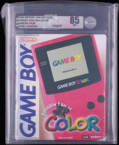 1999 NINTENDO GAME BOY COLOR CONSOLE BERRY HOLOSTRIP VGA 85 SEALED