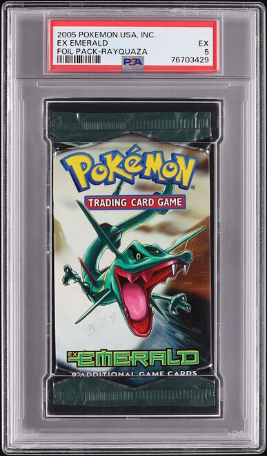 2005 POKEMON EX EMERALD RAYQUAZA BOOSTER PACK PSA 5