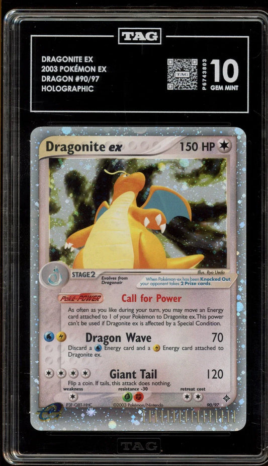 2003 POKEMON EX DRAGON HOLO DRAGONITE EX #90 TAG 10