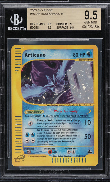 2003 POKEMON SKYRIDGE ARTICUNO HOLO R #H3 BGS 9.5 GEM MINT