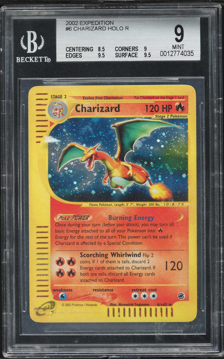 2002 POKEMON EXPEDITION HOLO CHARIZARD #6 BGS 9 MINT
