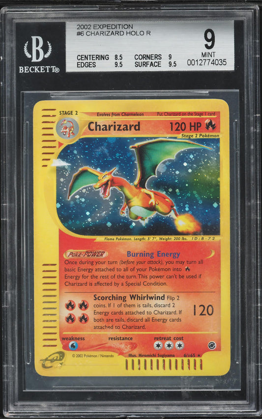 2002 POKEMON EXPEDITION HOLO CHARIZARD #6 BGS 9 MINT