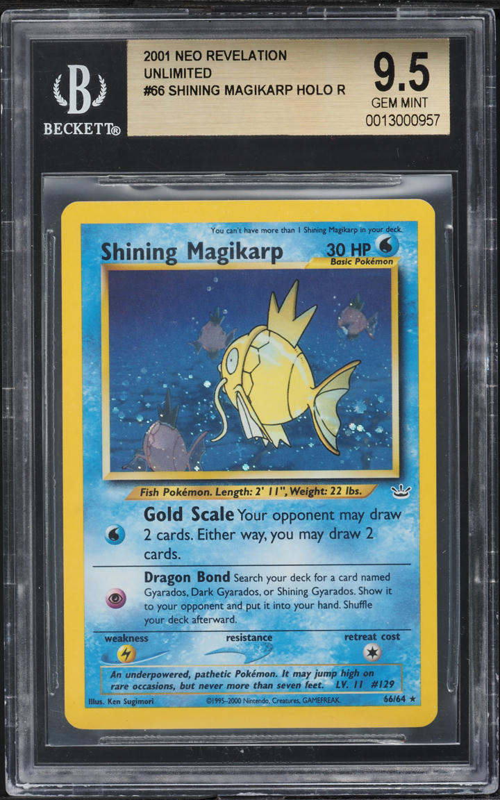 2001 POKEMON NEO REVELATION SHINING MAGIKARP #66 BGS 9.5 GEM MINT