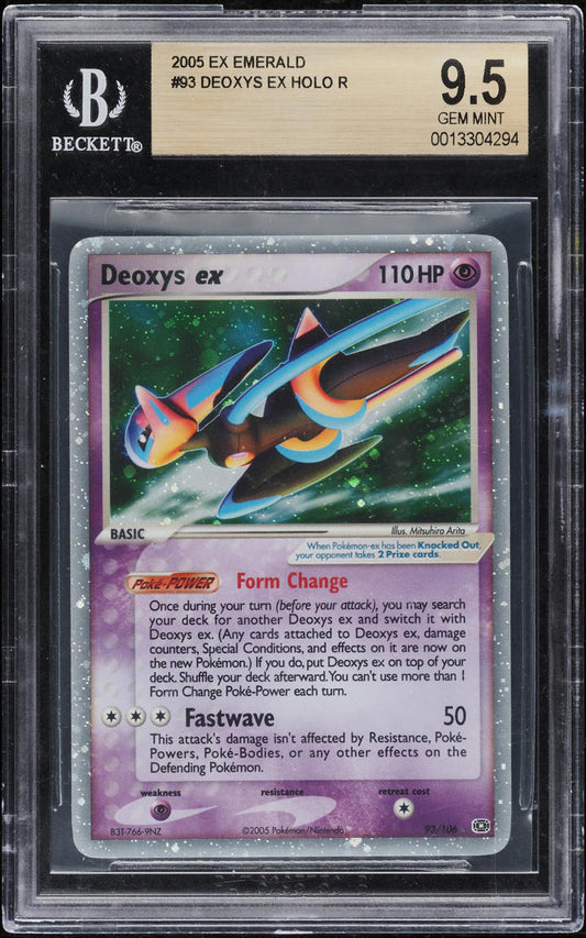 2005 POKEMON EX EMERALD HOLO DEOXYS EX #93 BGS 9.5 GEM MINT