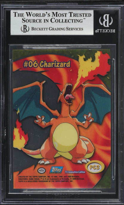 2000 TOPPS POKEMON TV ANIMATION CLEAR CARDS CHARIZARD #PC3 BGS 9