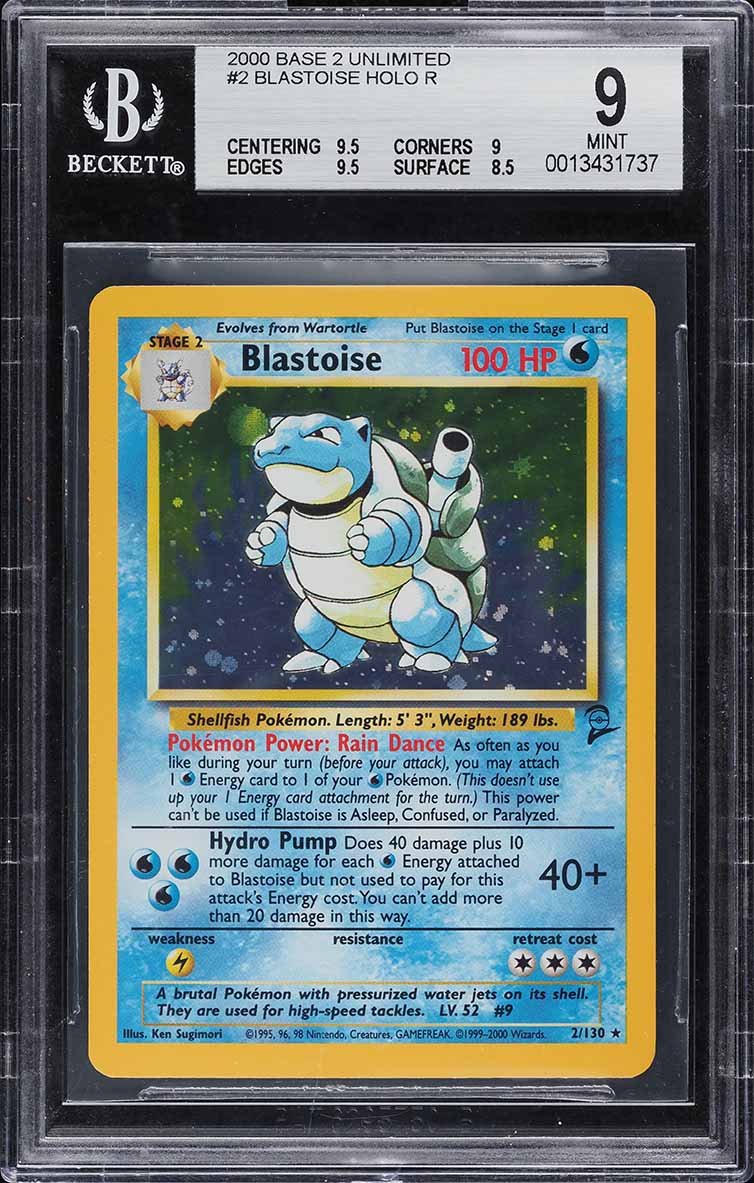 2000 POKEMON BASE SET 2 HOLO BLASTOISE #2 BGS 9 MINT