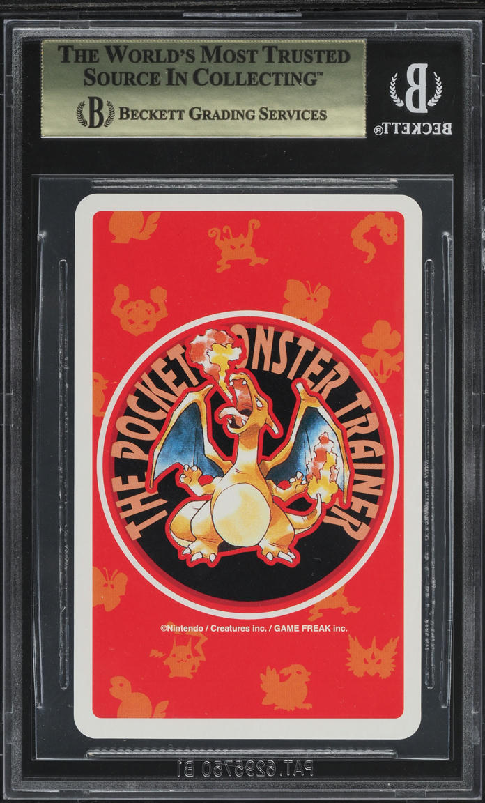 1996 POKEMON JAPANESE RED POKER SET NINTENDO PLAYING CARD CHARMANDER #4 BGS 9.5