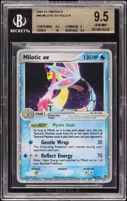 2005 POKEMON EX EMERALD HOLO MILOTIC EX #96 BGS 9.5 GEM MINT