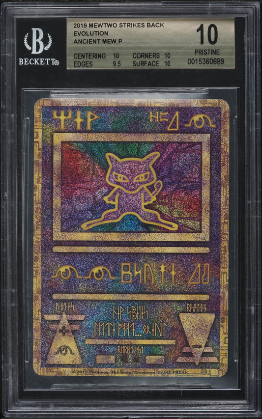 2019 POKEMON PROMO MEWTWO STRIKES BACK EVOLUTION ANCIENT MEW BGS 10 PRISTINE