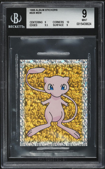 1999 MERLIN POKEMON ALBUM STICKERS MEW #S25 BGS 9 MINT