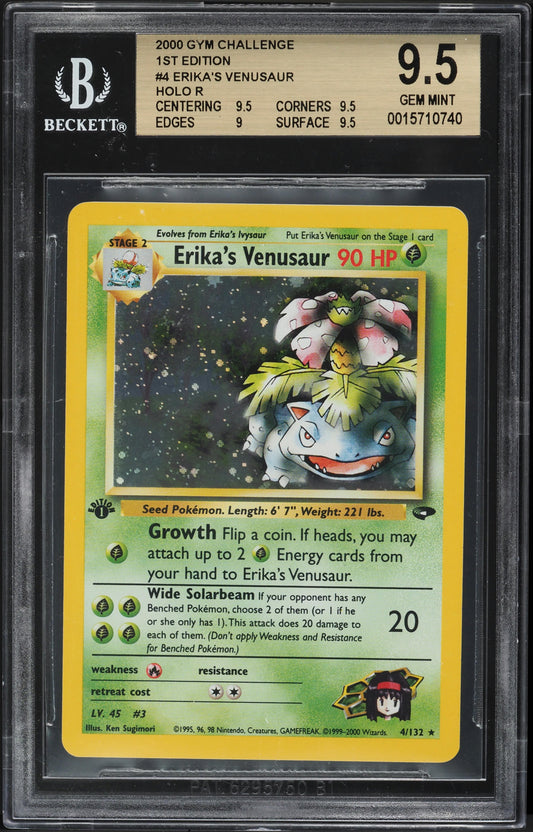 2000 POKEMON GYM CHALLENGE 1ST EDITION HOLO ERIKA'S VENUSAUR #4 BGS 9.5 GEM MINT