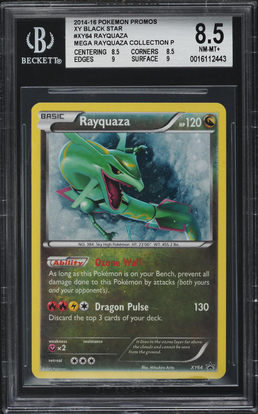 2015 POKEMON XY BLACK STAR PROMOS RAYQUAZA #XY64 BGS 8.5