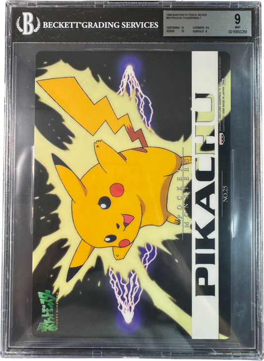 1998 POKEMON PIKACHU PENCIL BOARD BGS 9