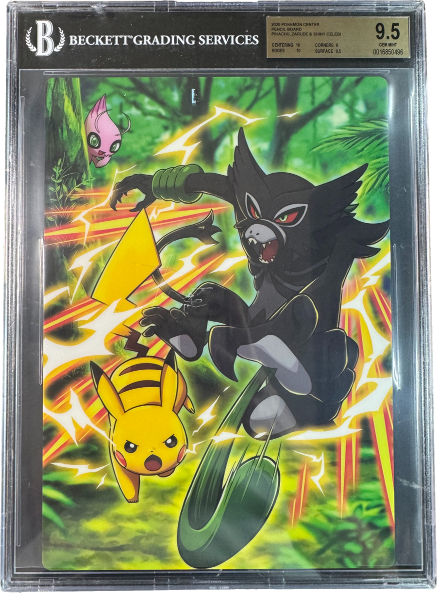 2020 POKEMON CELEBI ZARUDE PIKACHU PENCIL BOARD BGS 9.5