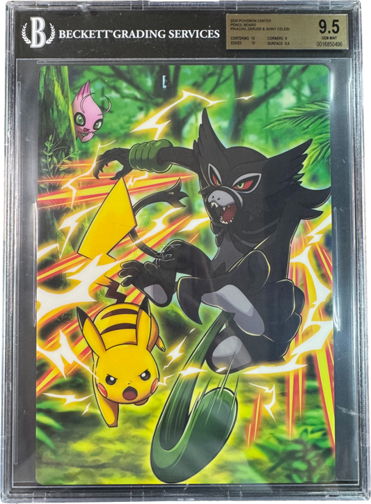 2020 POKEMON CELEBI ZARUDE PIKACHU PENCIL BOARD BGS 9.5