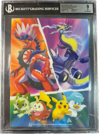 2022 POKEMON KORAIDON MIRAIDON PIKACHU PENCIL BOARD BGS 9