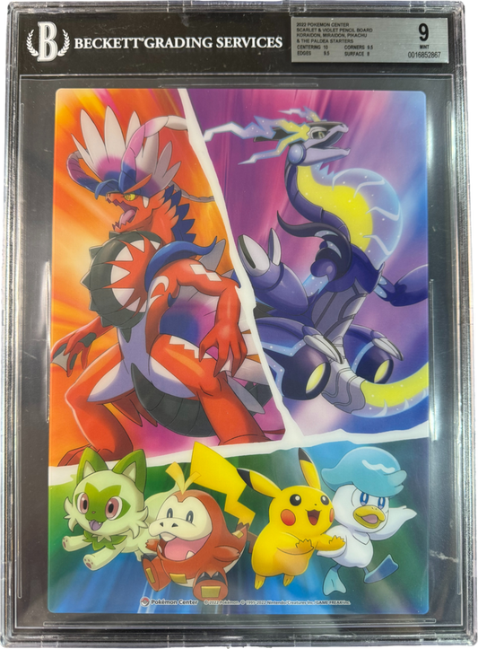 2022 POKEMON KORAIDON MIRAIDON PIKACHU PENCIL BOARD BGS 9