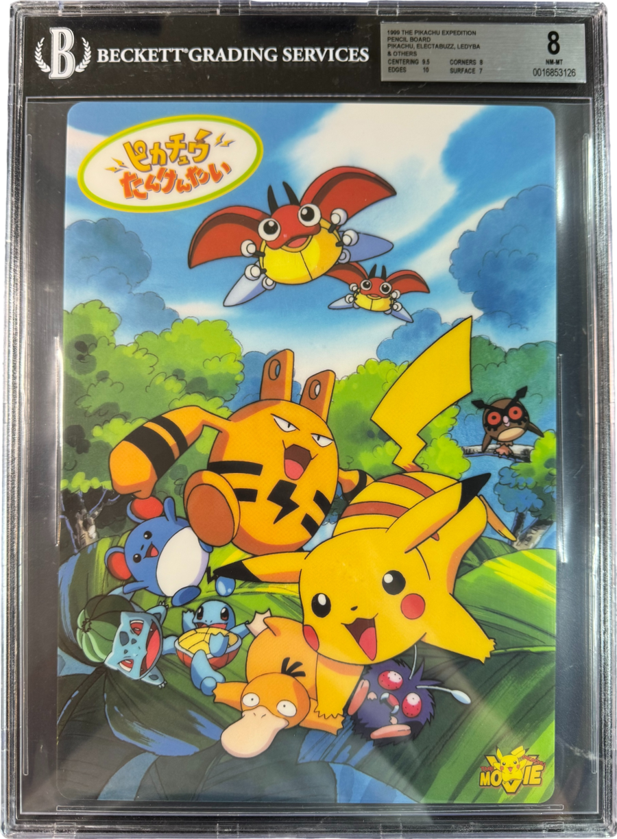 1999 POKEMON LEDYBA ELEKID PIKACHU PENCIL BOARD BGS 8