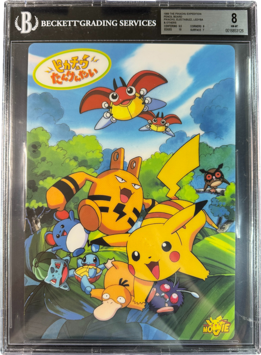 1999 POKEMON LEDYBA ELEKID PIKACHU PENCIL BOARD BGS 8