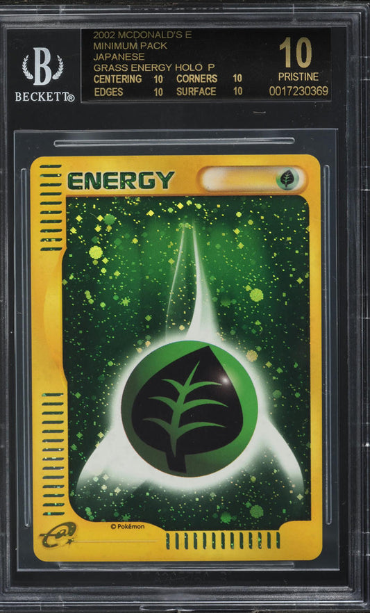 2002 POKEMON JAPANESE MCDONALD'S HOLO GRASS ENERGY BGS 10 BLACK LABEL