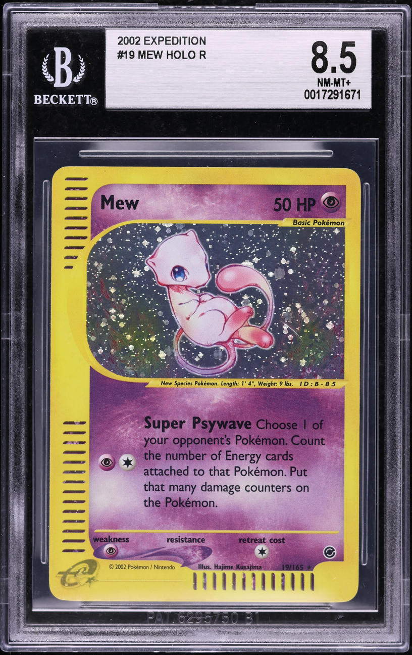 2002 POKEMON EXPEDITION HOLO MEW #19 BGS 8.5 NM-MT+