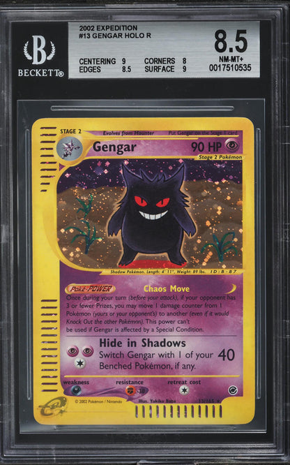 2002 POKEMON EXPEDITION HOLO GENGAR #13 BGS 8.5 NM-MT+