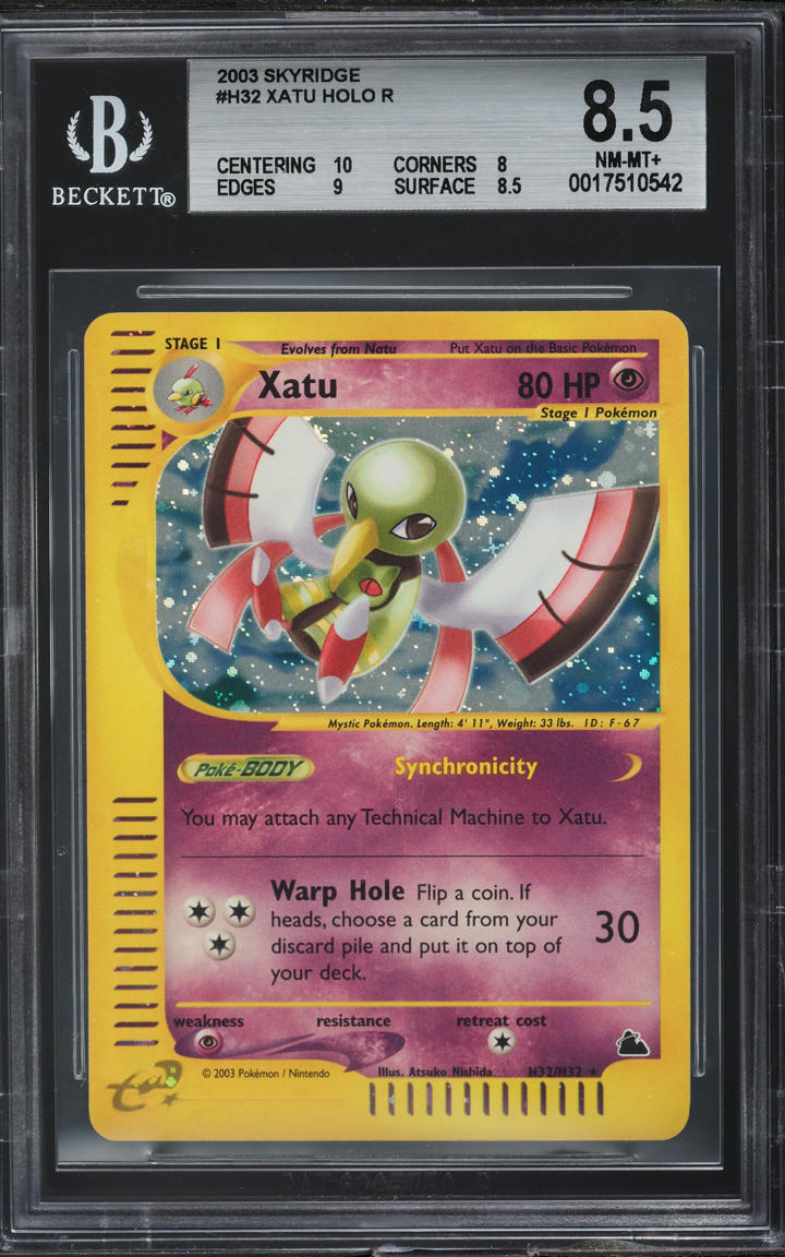 2003 POKEMON SKYRIDGE HOLO XATU #H32 BGS 8.5 NM-MT+