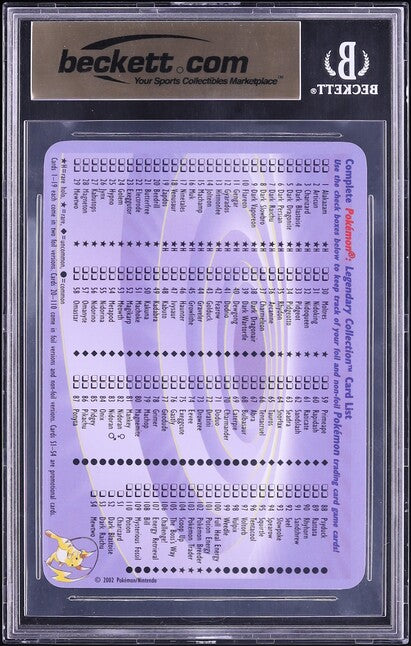 2002 POKEMON LEGENDARY COLLECTION BOX TOPPER REVERSE HOLO CHARIZARD #S1 BGS 9.5
