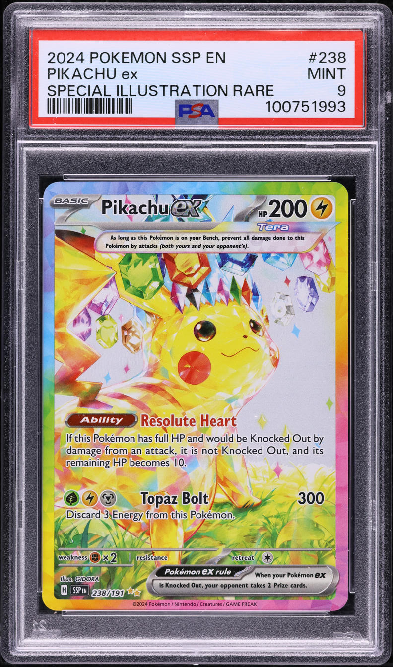 2024 POKEMON SV SURGING SPARKS SPECIAL ILLUSTRATION RARE PIKACHU EX #238 PSA 9 MINT