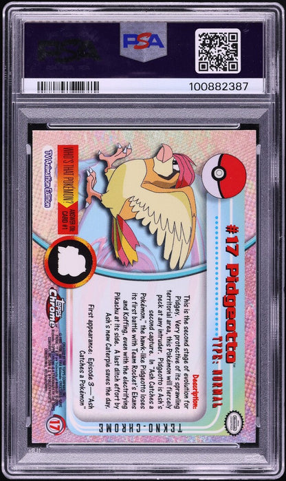 2000 TOPPS CHROME POKEMON SERIES 1 TEKNO PIDGEOTTO #17 PSA 10 GEM MINT