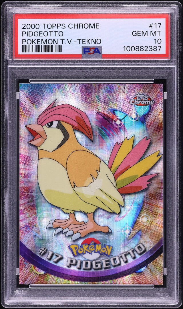 2000 TOPPS CHROME POKEMON SERIES 1 TEKNO PIDGEOTTO #17 PSA 10 GEM MINT