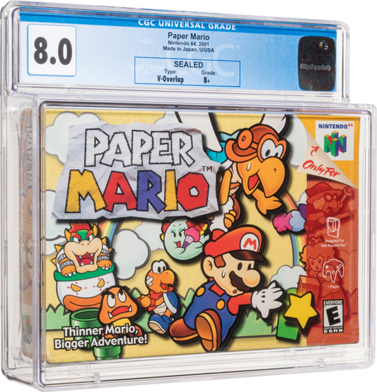 2001 PAPER MARIO NINTENDO 64 N64 CGC 8.0 B+ SEALED