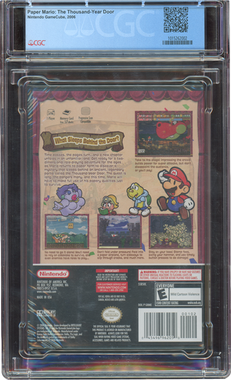 2006 PAPER MARIO THE THOUSAND-YEAR DOOR PLAYER'S CHOICE NINTENDO GAMECUBE CGC 9.8 A+ SEALED