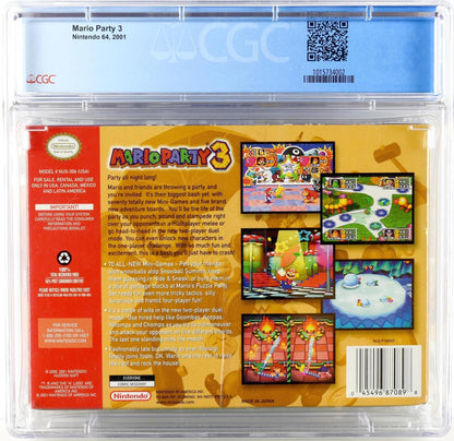 2001 MARIO PARTY 3 NINTENDO 64 N64 CGC 8.5 A+ SEALED