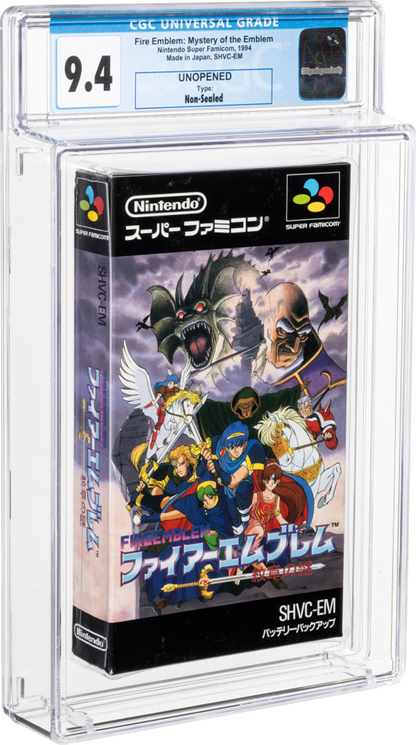 1994 FIRE EMBLEM MYSTERY OF THE EMBLEM JAPANESE NINTENDO SUPER FAMICOM CGC 9.4 UNOPENED