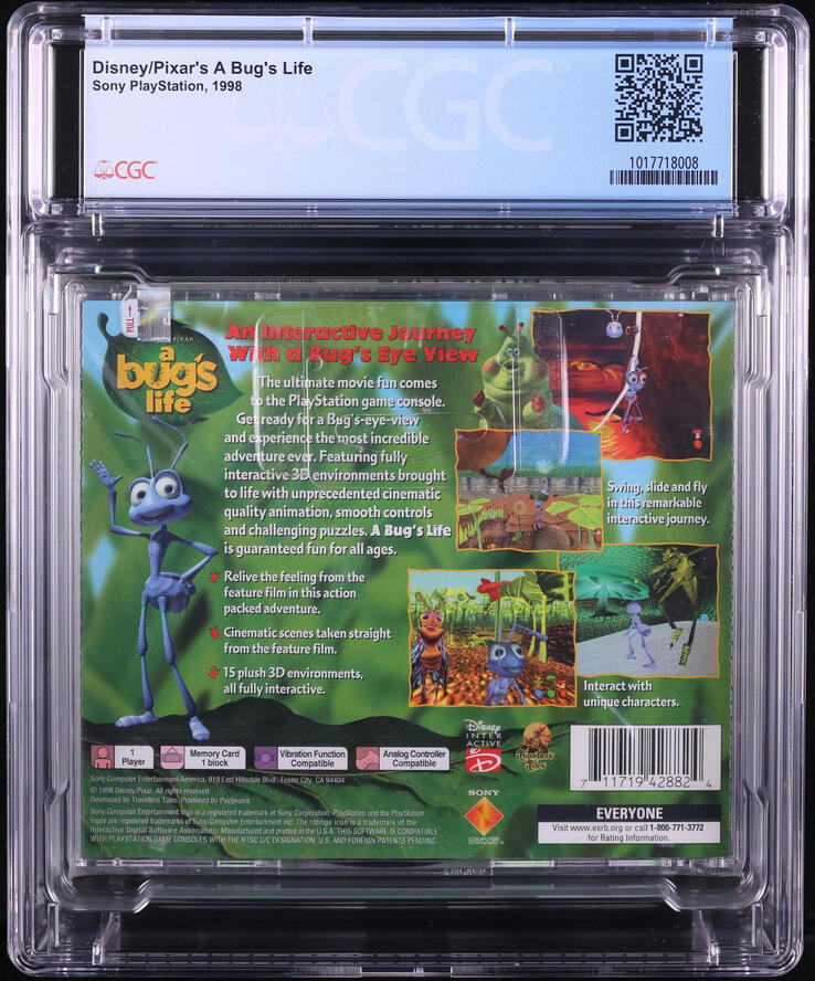 1998 DISNEY PIXAR'S A BUG'S LIFE SONY PLAYSTATION 1 PS1 CGC 9.8 A+ SEALED