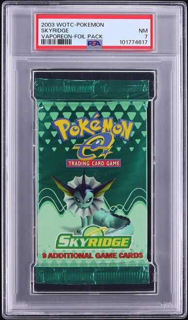 2003 POKEMON SKYRIDGE VAPOREON BOOSTER PACK PSA 7