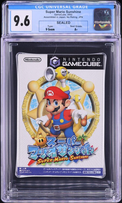 2002 SUPER MARIO SUNSHINE JAPANESE NINTENDO GAMECUBE CGC 9.6 A+ SEALED