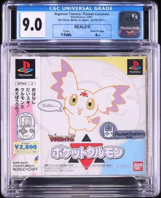 2001 DIGIMON TAMERS: POCKET CULUMON JAPANESE PLAYSTATION 1 PS1 CGC 9.0 A++ SEALED